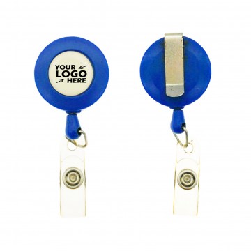 Round Retractable Badge Reel with Clip